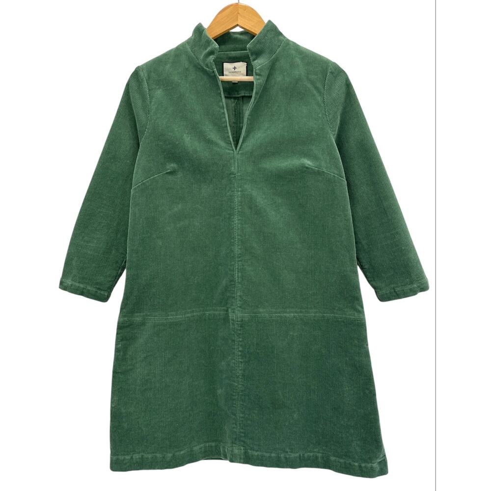 Tuckernuck Clifton Corduroy Mini Dress Green Cotton A-Line Lined Size M - Picture 3 of 11
